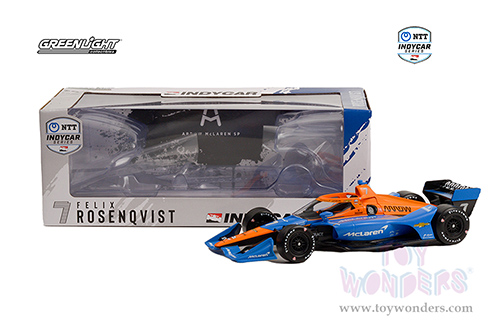 Greenlight - NTT IndyCar Series - #7 Felix Rosenqvist / Arrow McLaren SP, McLaren (Road Course Configuration) (2021, 1/18 scale diecast model car, Orange/Blue) 11123